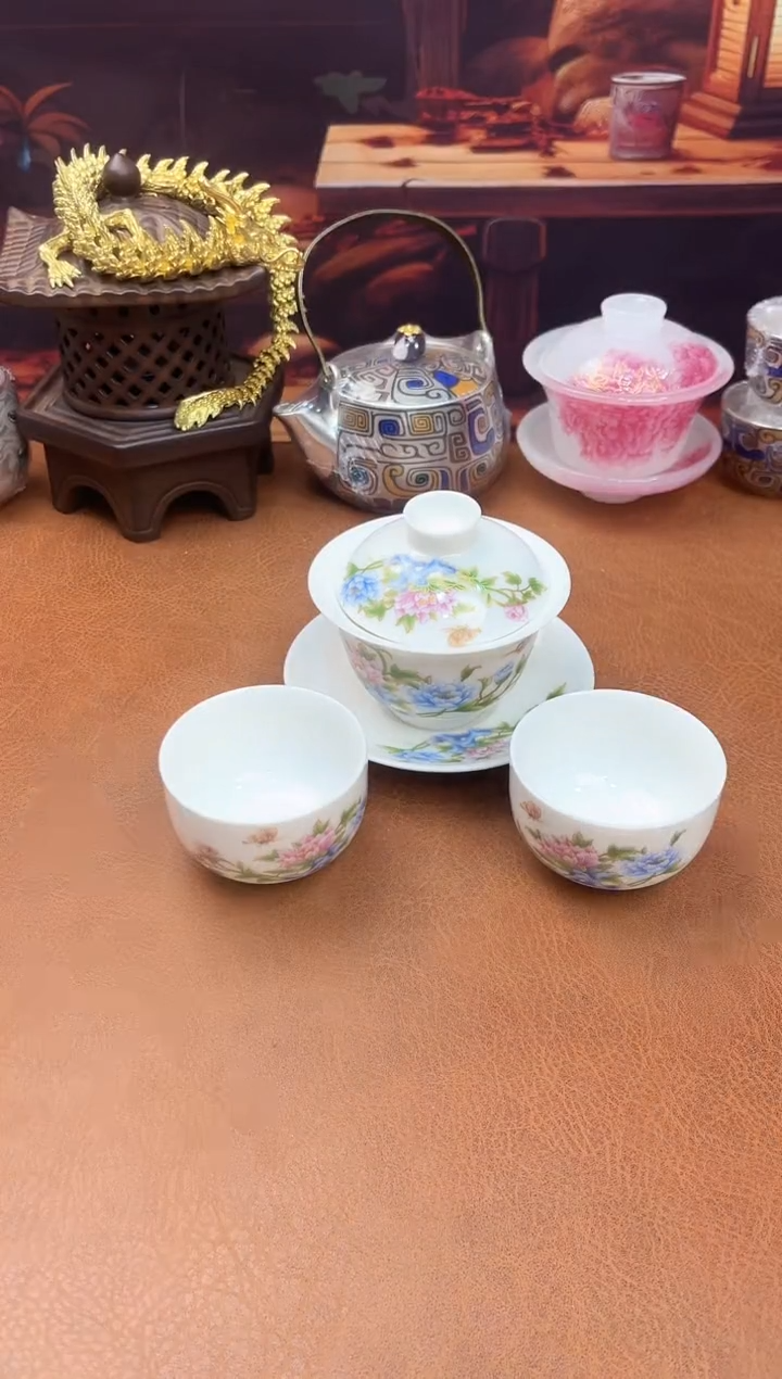 陶瓷茶具摆件旅行套组