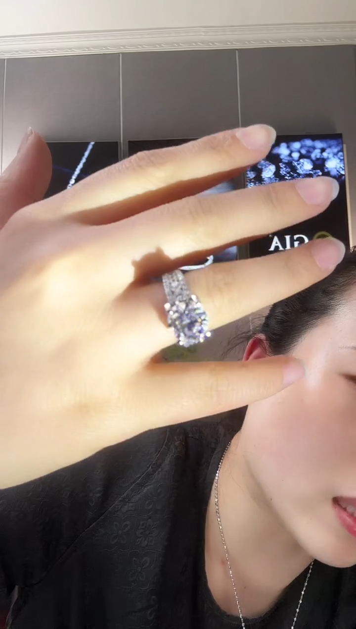 主播定制链接 牛头戒指5ct 定制圈口