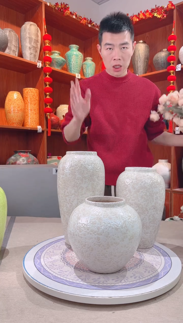 【闪购商品】瓶茶白三件套 陶瓷花瓶 无花