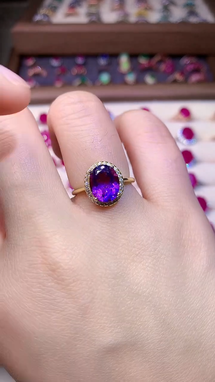 【闪购商品】紫晶戒指银S925镶嵌0000