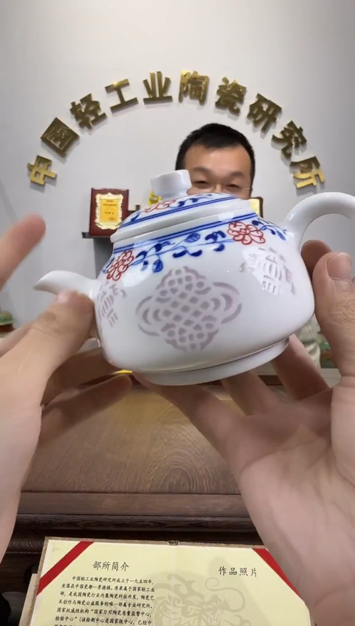 景德镇精美陶瓷玲珑壶