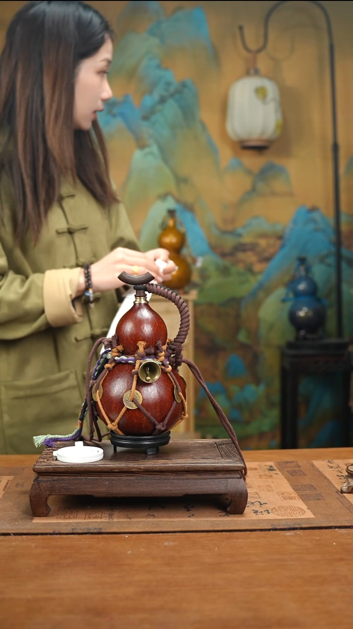 YE070复古网兜款天然酒葫芦（一物一拍）