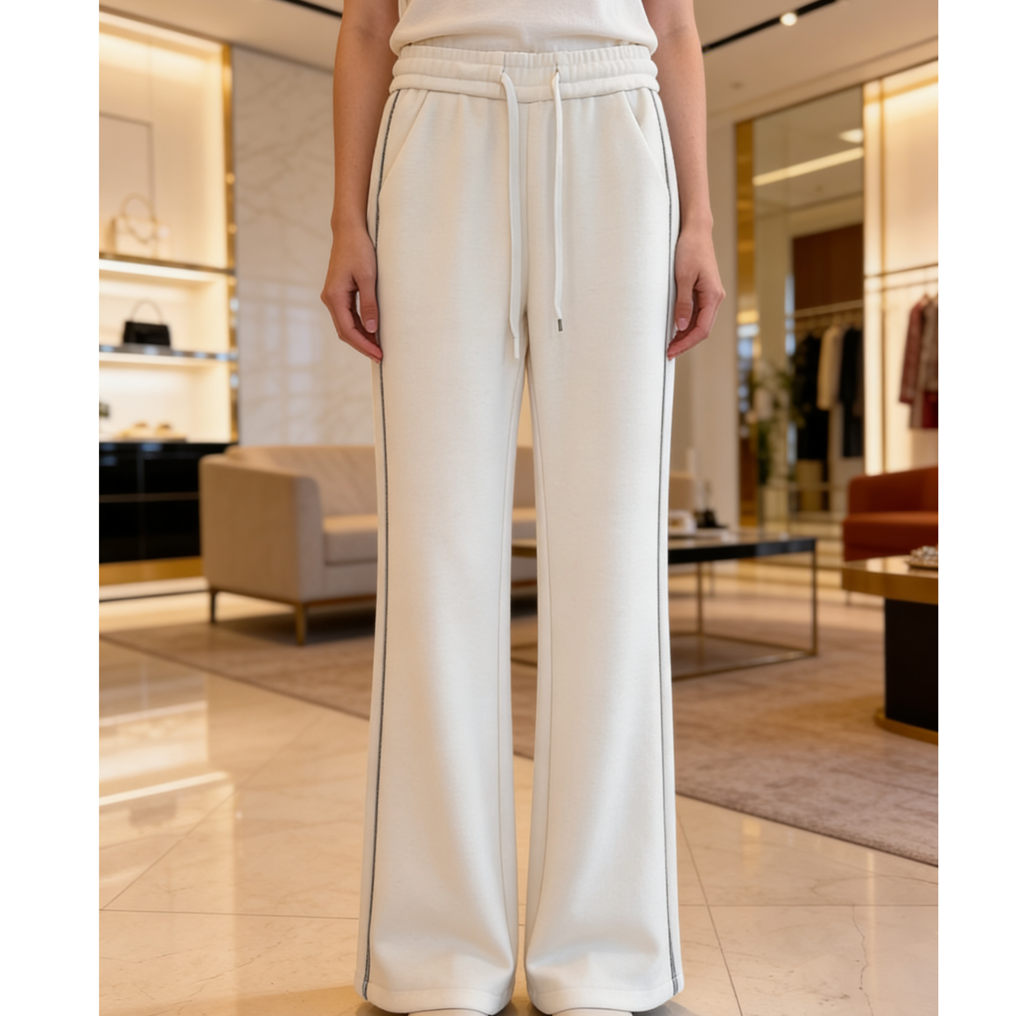 【依·恋】S259#98磨毛加绒加厚微叭喇裤保暖女士休闲裤子