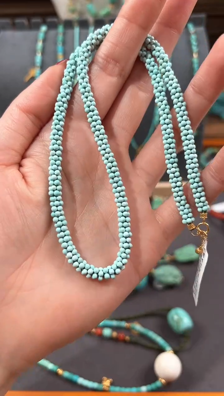 【闪购商品】绿松石颈饰18K金镶嵌绿松石项链