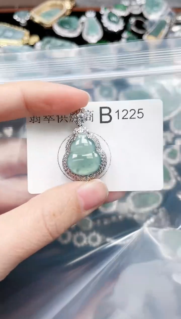 【闪购商品】翡翠颈饰未镶嵌1225赠皮绳