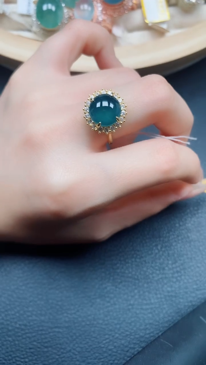 【闪购商品】翡翠戒指银S925镶嵌翡翠