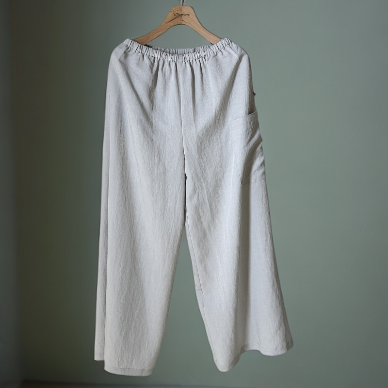 亚麻直筒裤休闲裤