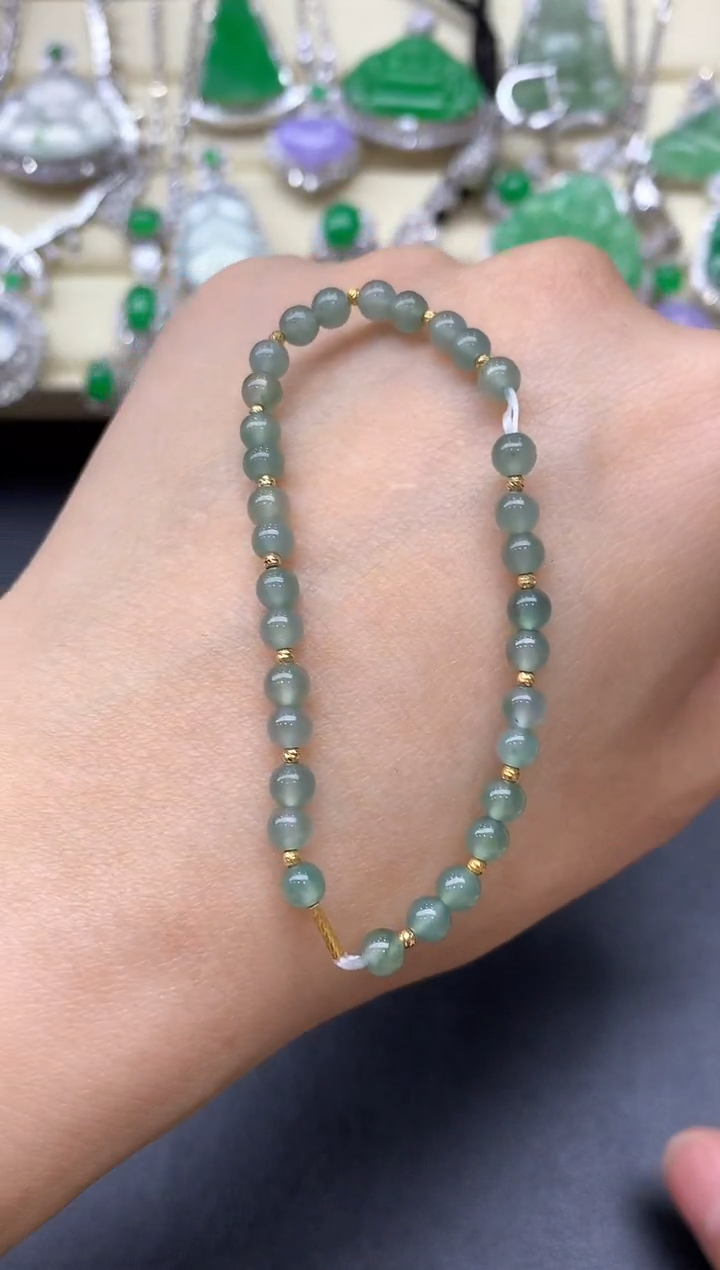 18K金镶嵌手链翡翠117-中国好珍宝