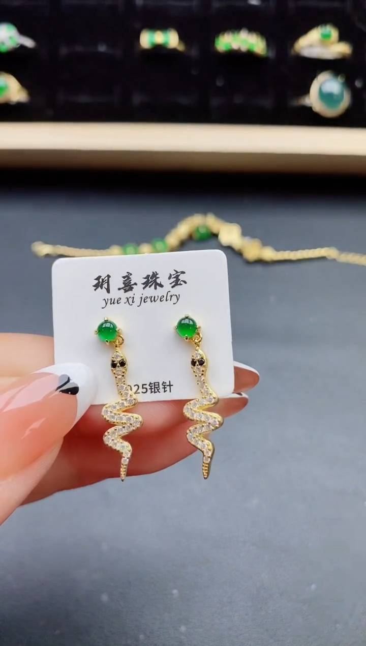 【闪购商品】翡翠银S925镶嵌戒指321321