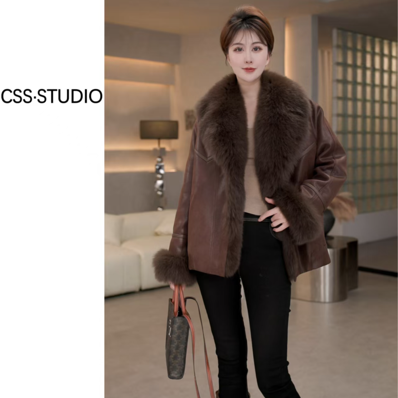 【ou.y思思】轻奢狐狸毛领中长款鹅绒服加厚外套2025冬天防寒外套