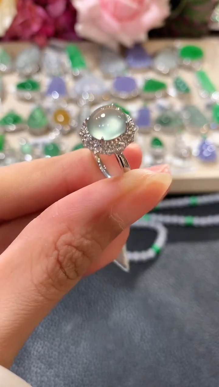 18K金镶嵌戒指翡翠n11  