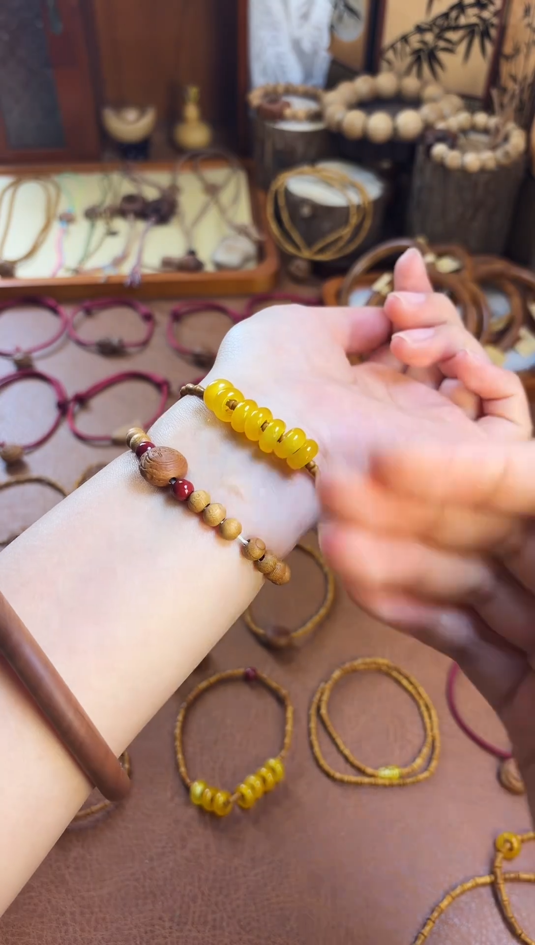 手串桃核单圈竹节七宝福禄