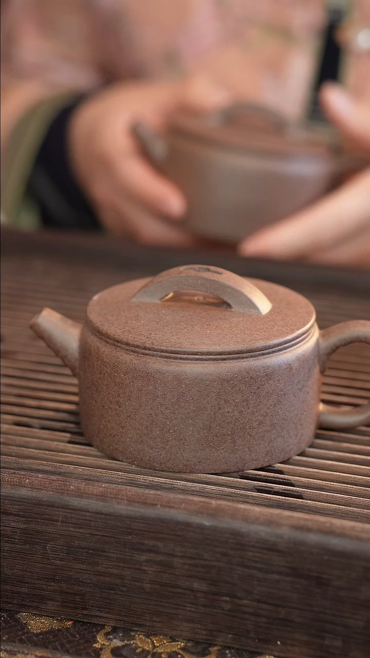 茶壶紫砂汉瓦 还原烧 半手工 绿泥 210cc