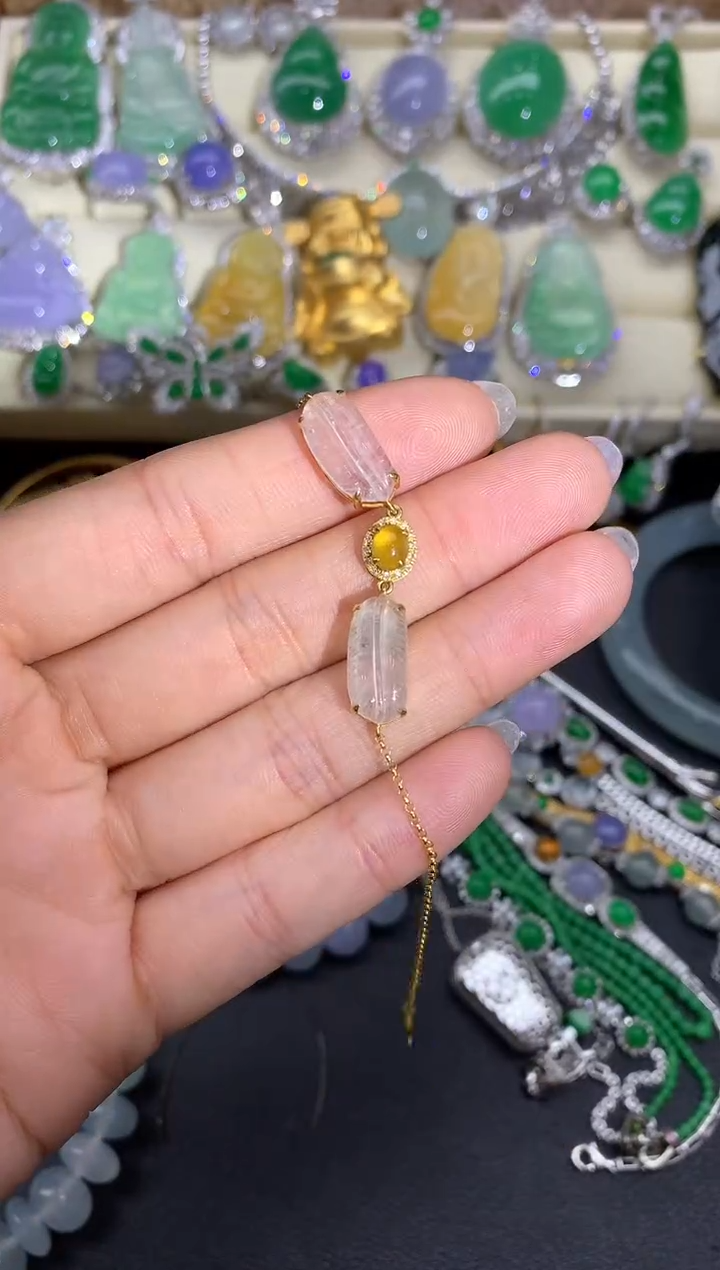 【闪购商品】翡翠手串18K金镶嵌332-中国好珍宝