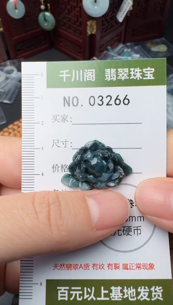 翡翠未镶嵌颈饰挂件3266