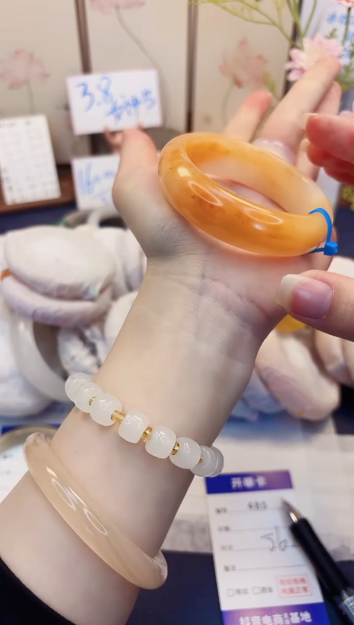 【闪购商品】石英质玉手镯未镶嵌485-财气镯-圈口56