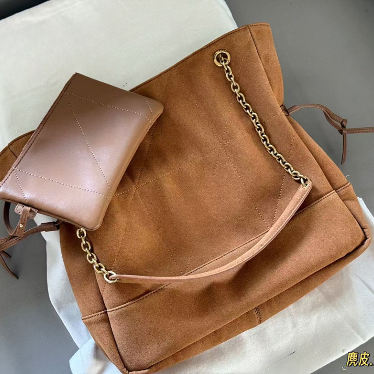 【福袋 麂皮包】垃圾袋腋下托特包抽绳链条通勤包流浪包肩包