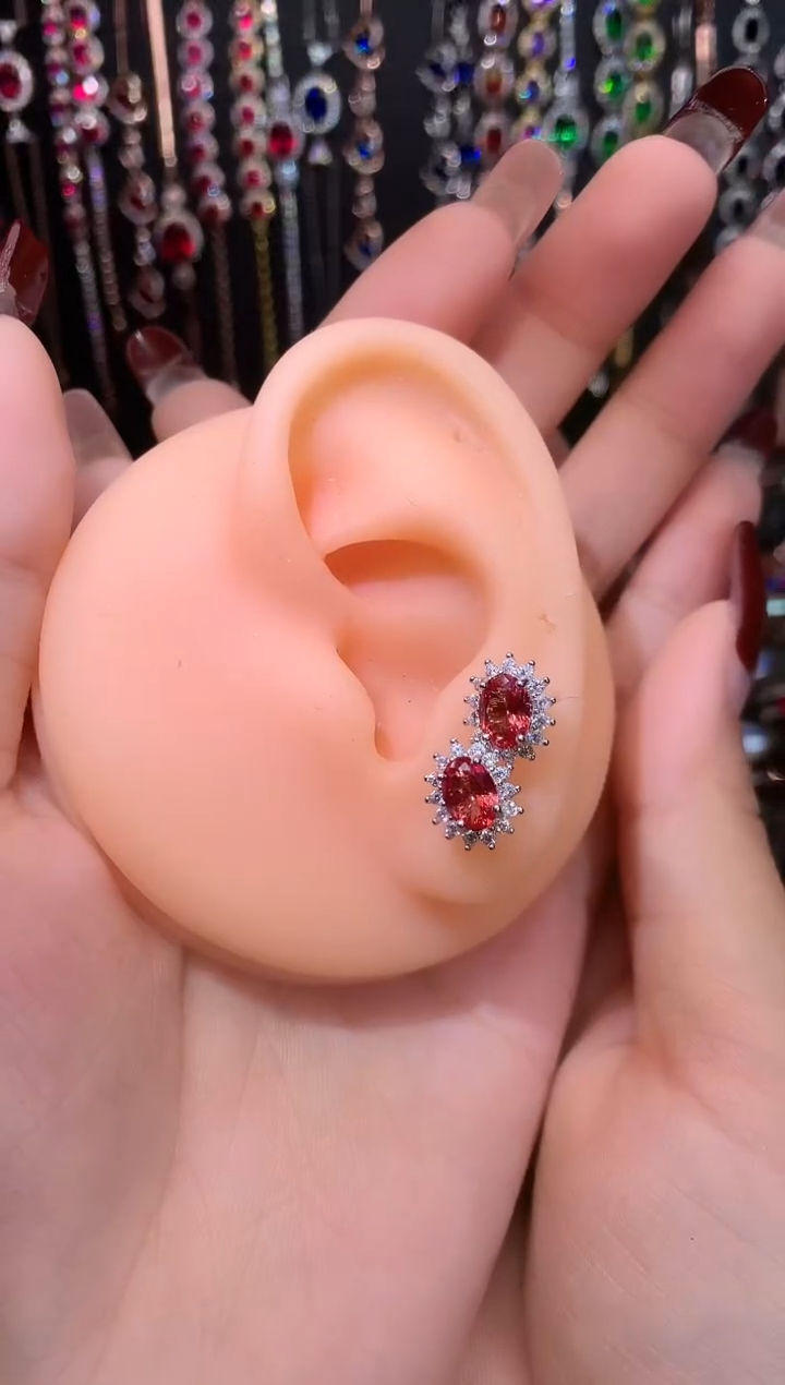 【闪购商品】蓝宝石耳饰银S925镶嵌银色