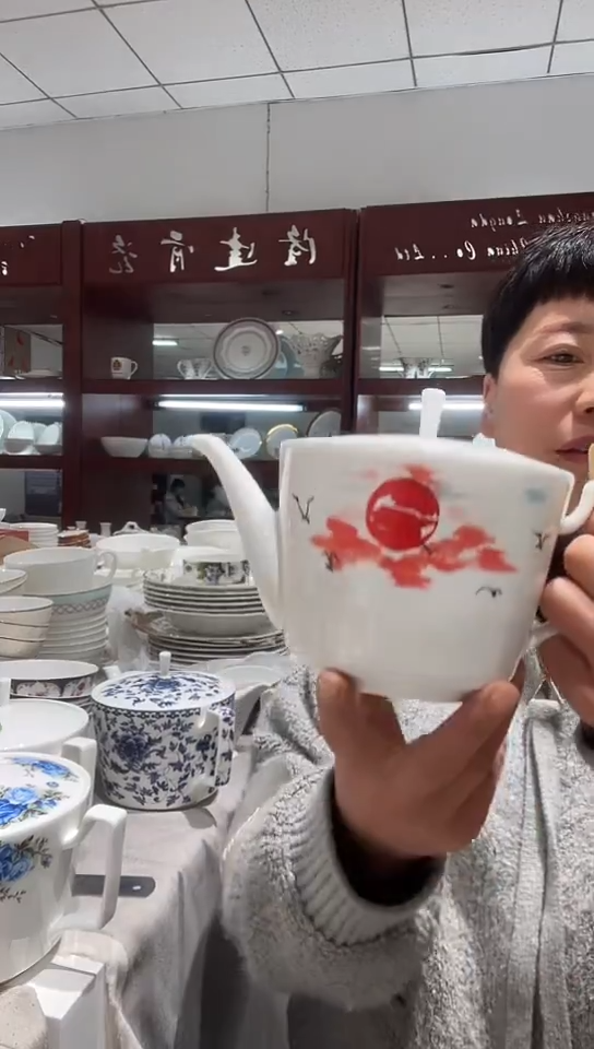 骨瓷隆达骨瓷茶壶1个