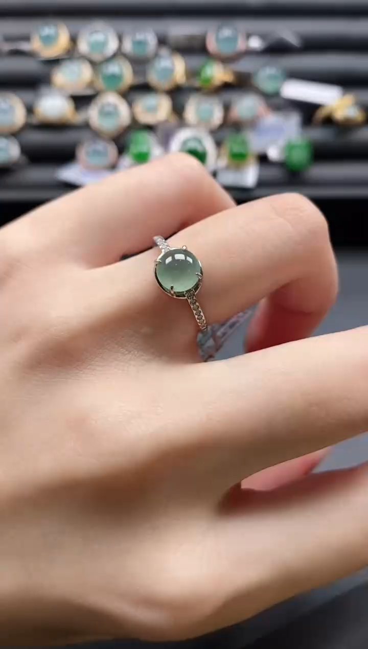 【闪购商品】翡翠戒指银S925镶嵌1111