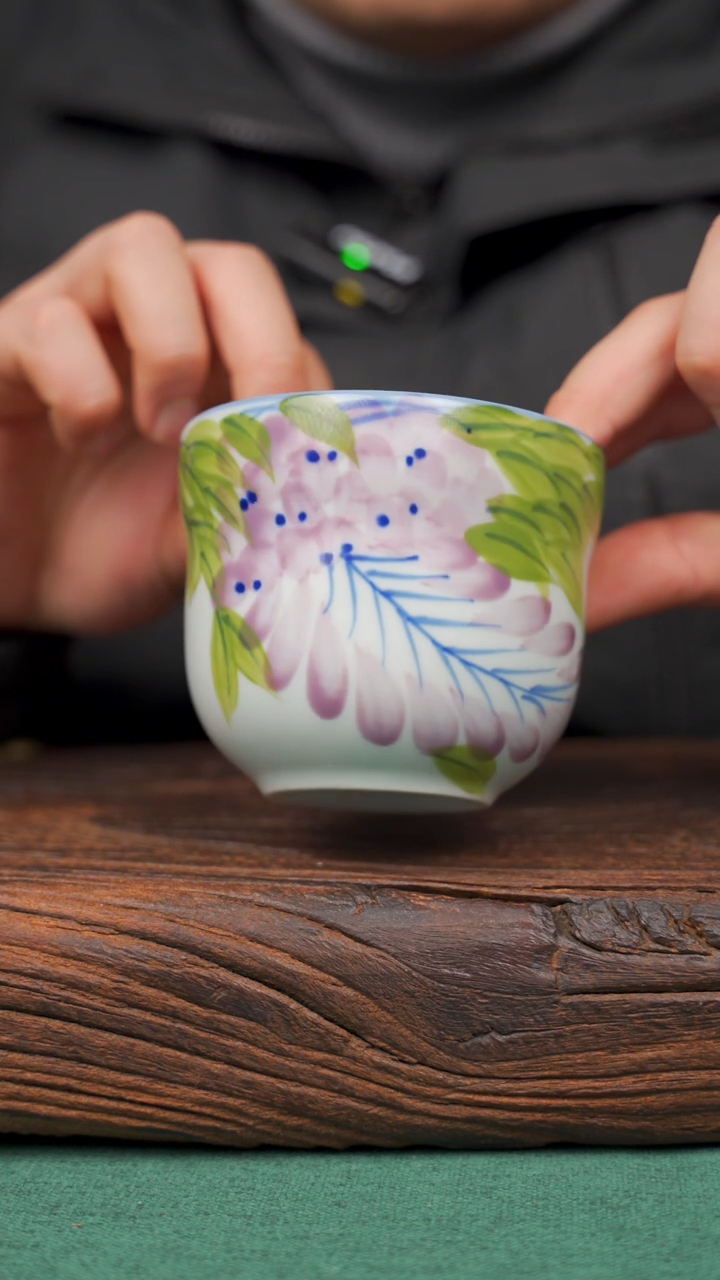 【闪购商品】瓷片55寻一缕瓷香杯釉下手工手绘瓷器