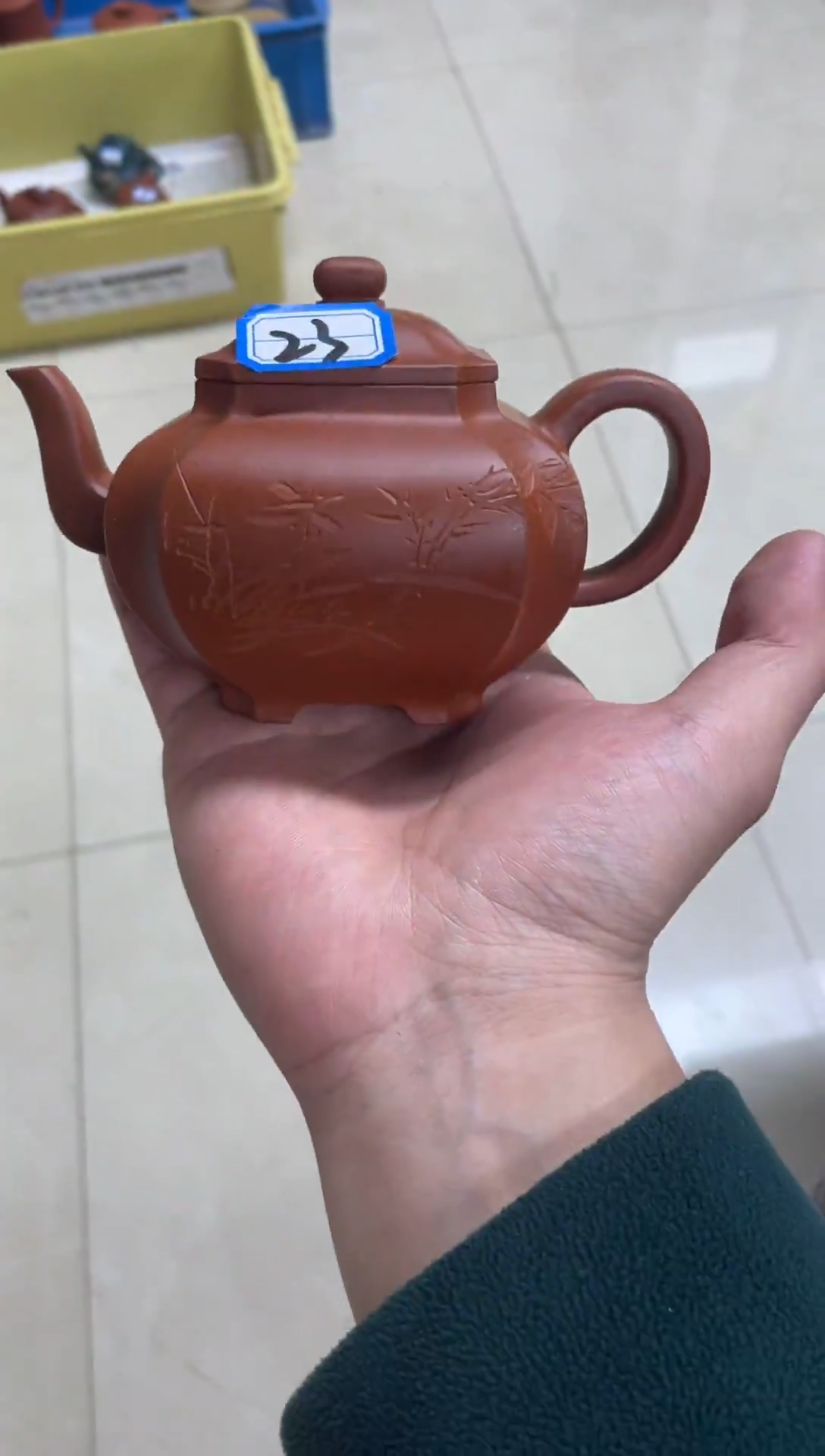 茶壶紫砂刻绘抽角