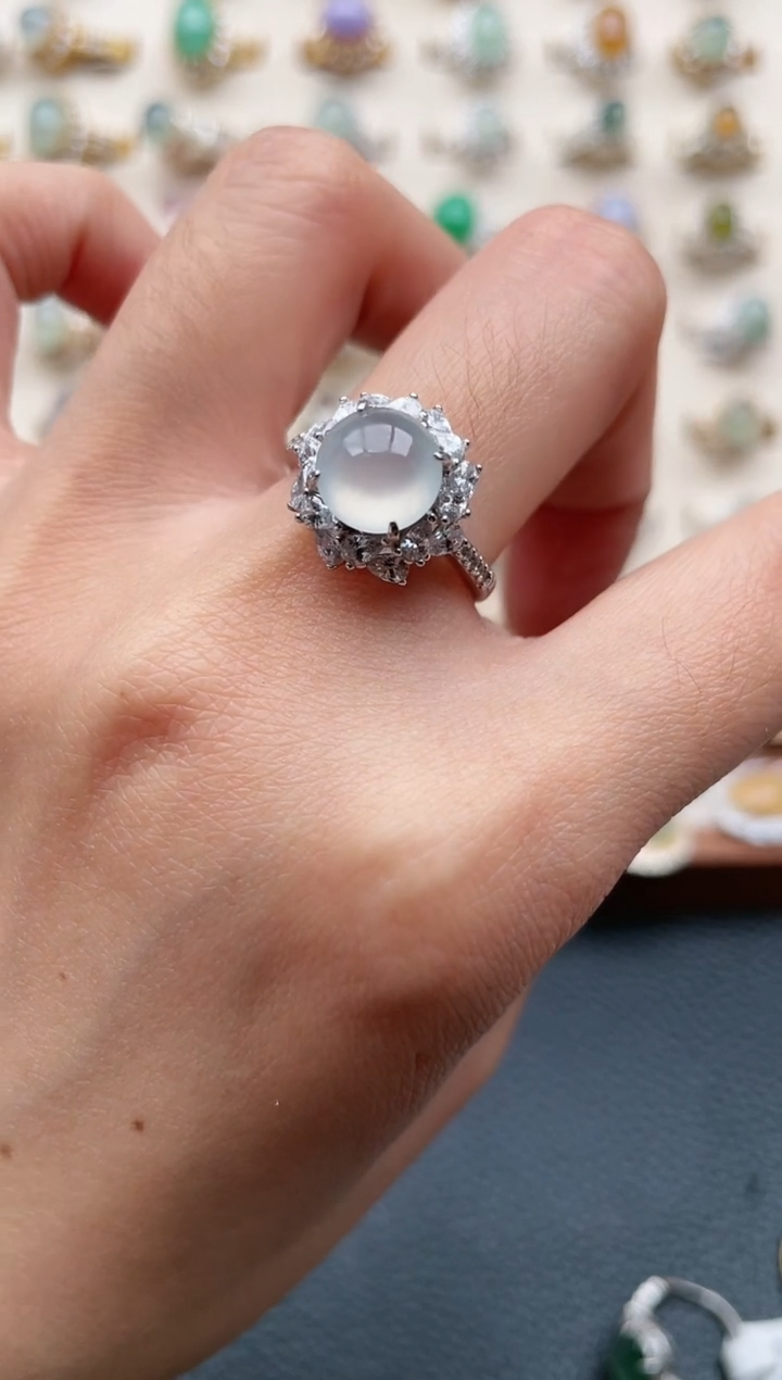 【闪购商品】翡翠戒指银S925镶嵌1111