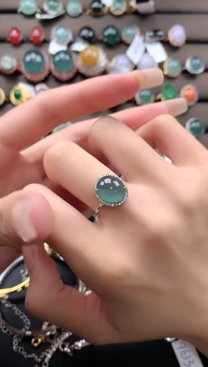 【闪购商品】翡翠戒指银S925镶嵌4324324