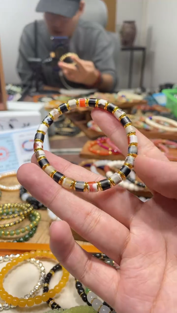 未镶嵌手串玛瑙/玉髓6mm汉堡古珠玛瑙手串