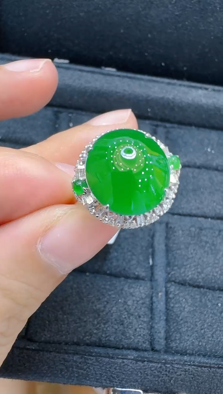 翡翠戒指18K金镶嵌多样性团购发一件