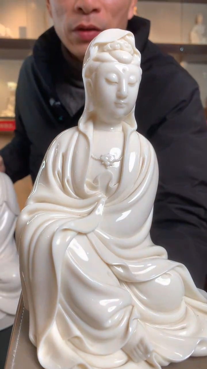 【闪购商品】摆件披座观音 德化白瓷  