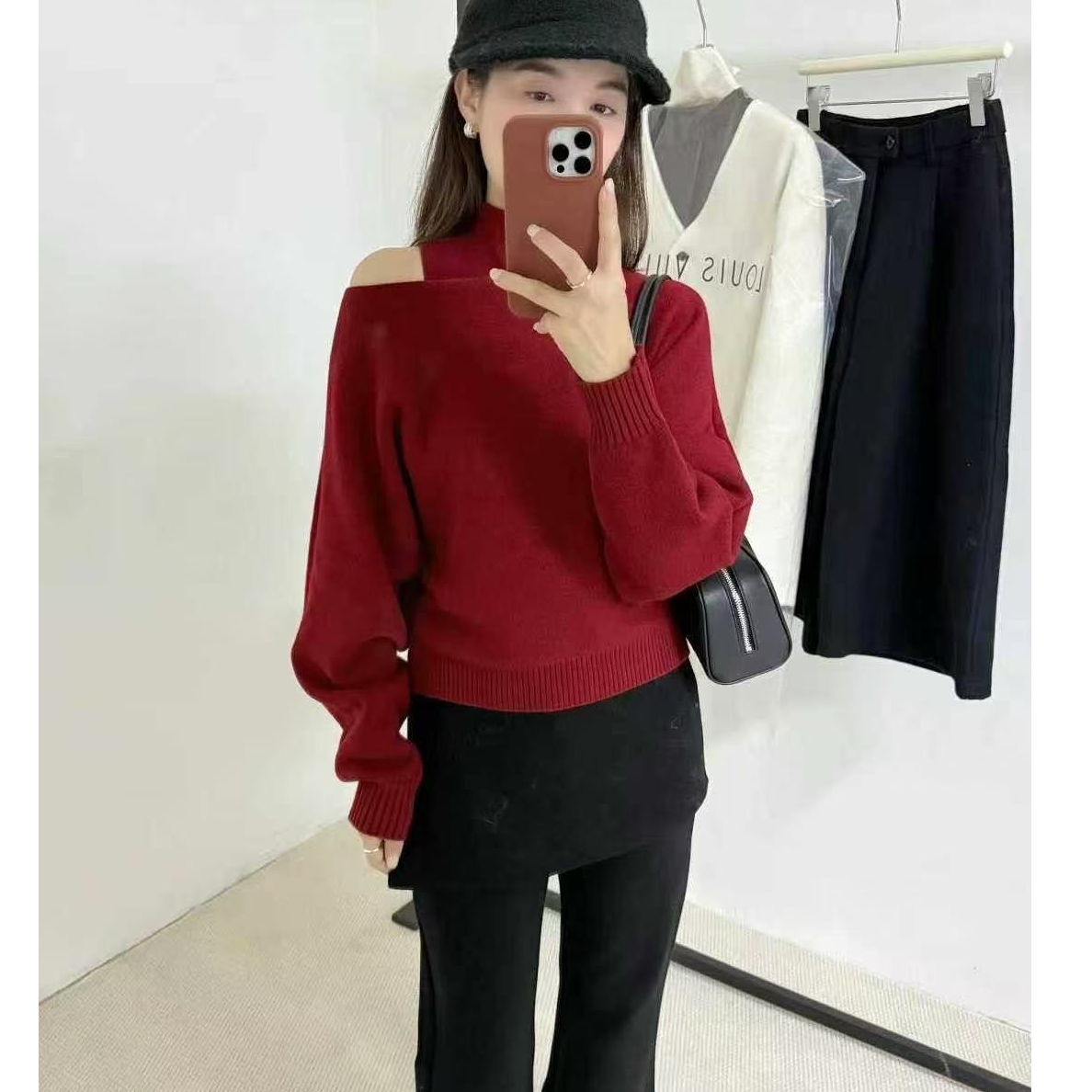 ln 针织套头款不褪色INS风毛针织衫毛衫纯色套头宽松