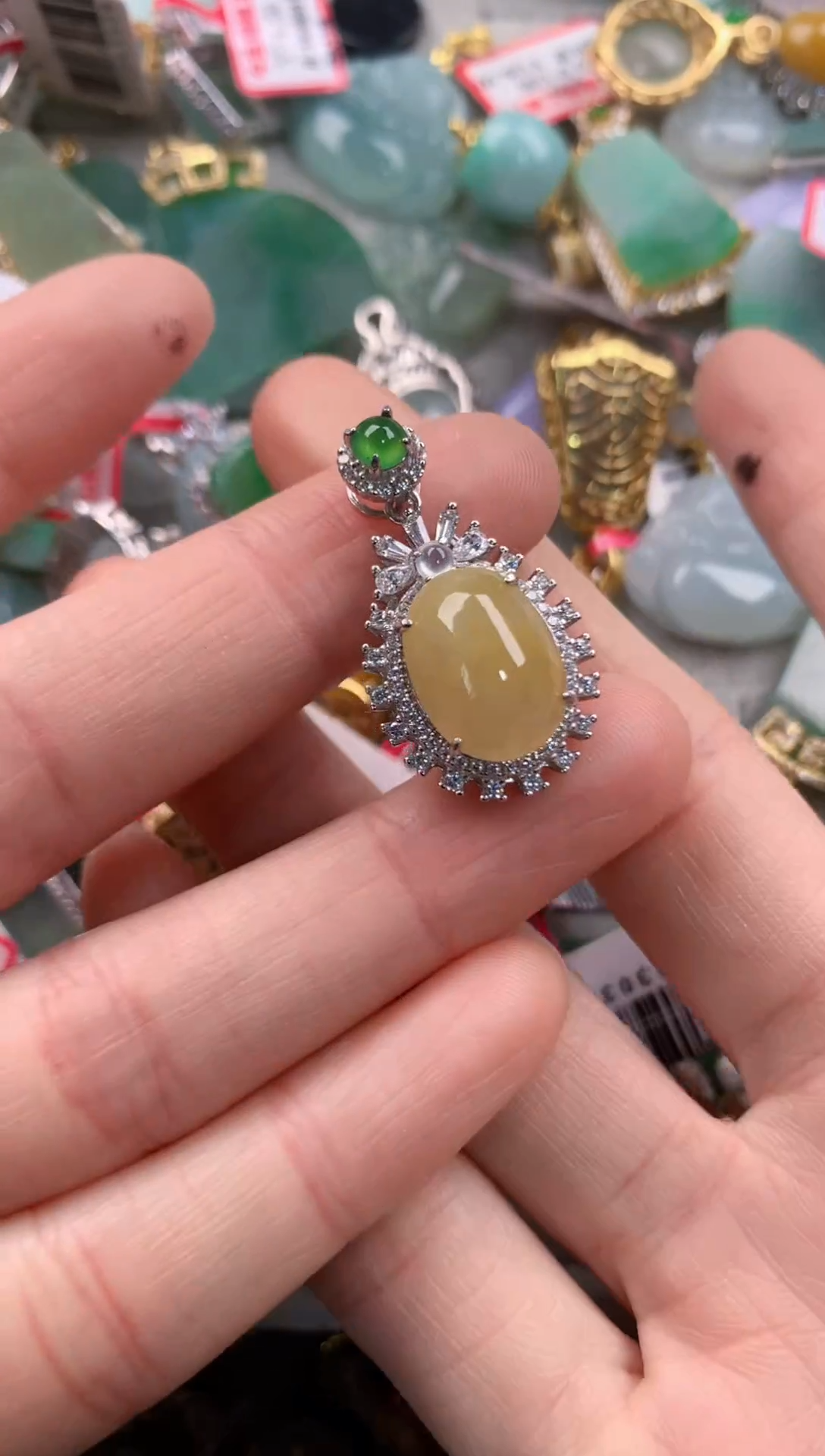 银S925镶嵌戒指翡翠222   9