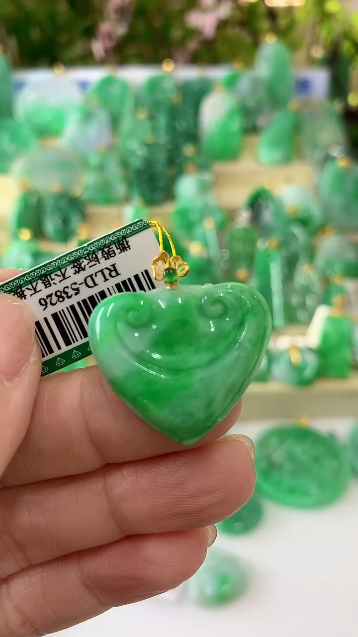 【闪购商品】翡翠吊坠(不含链)18K金镶嵌挂件