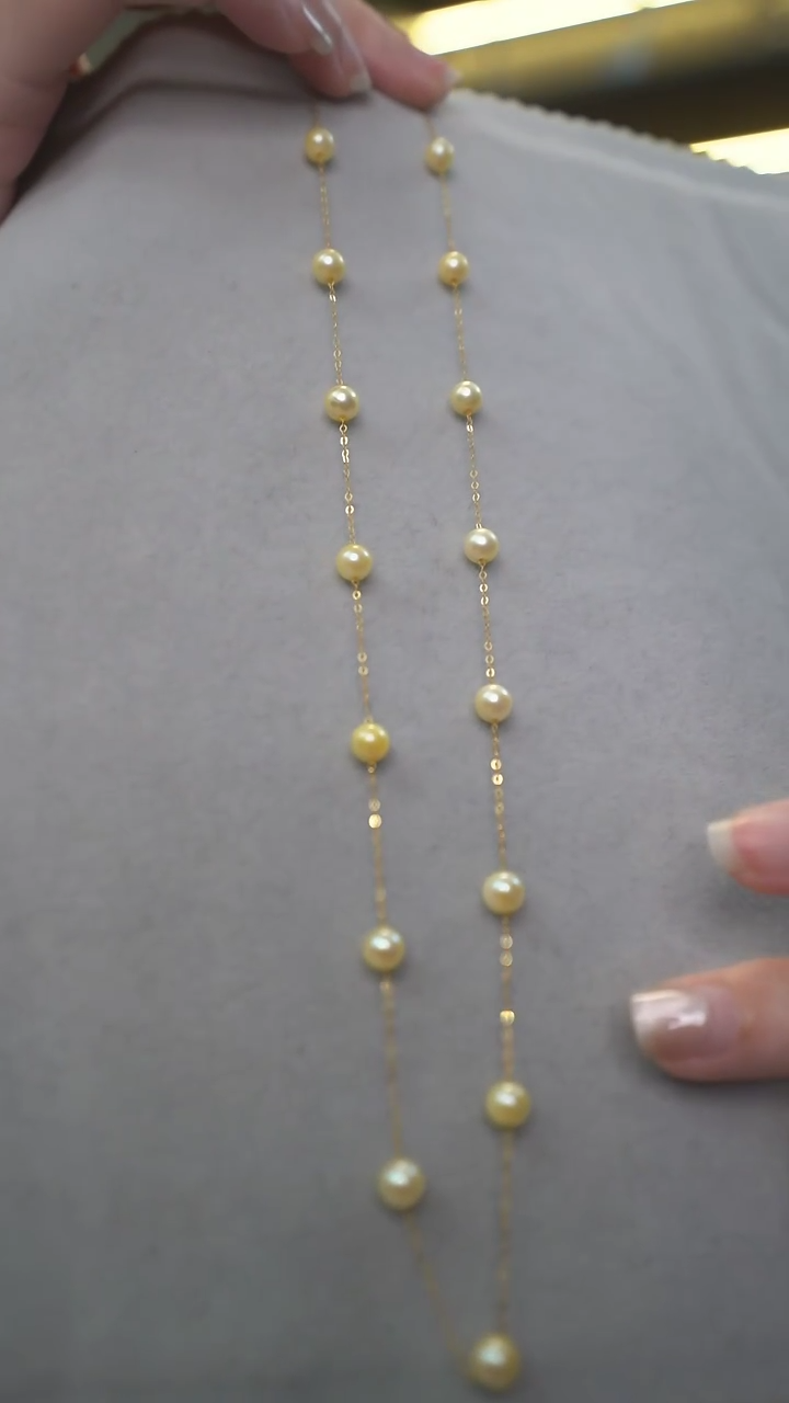 【闪购商品】海水珍珠颈饰18K金镶嵌通体18K金    海水满天星项链