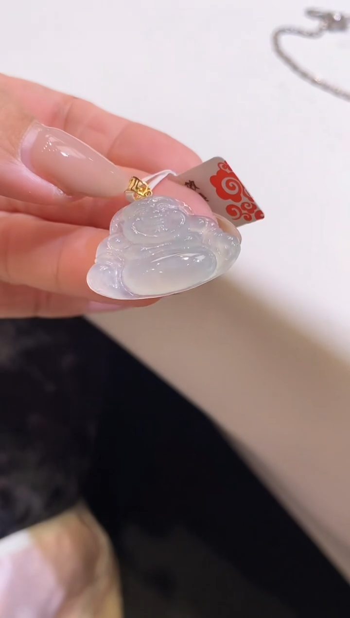 吊坠(不含链)18K金镶嵌翡翠佛公