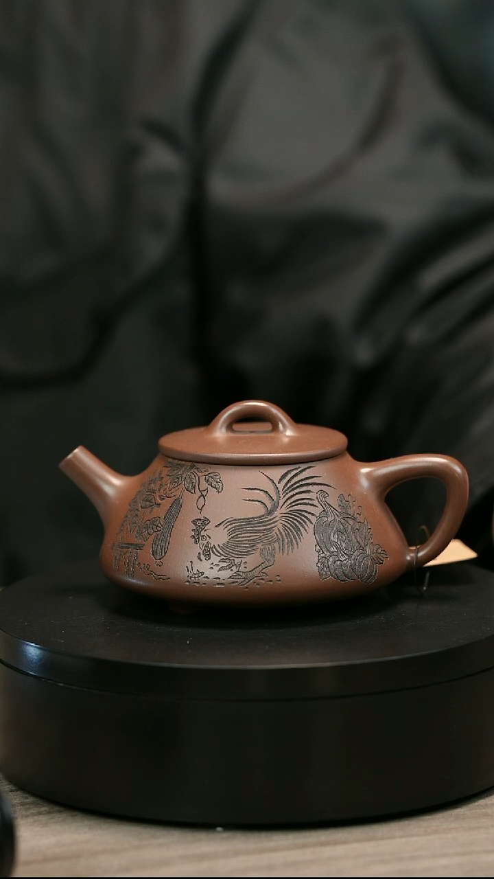 茶壶紫砂满***意H1636赵信军公鸡石瓢