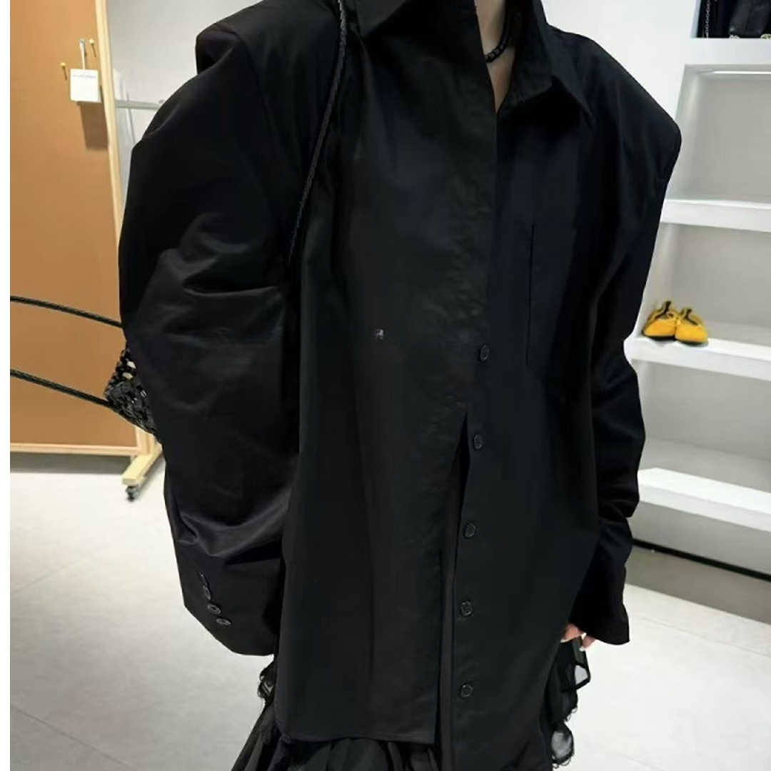 新款慵懒时尚衣服防晒百搭长袖感西装简约潮流带扣夏季女装套装