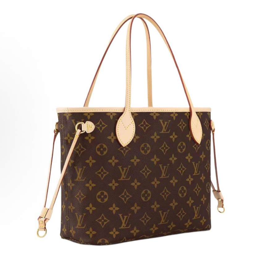 未使用 LouisVuitton/路易威登 老花涂层托特包购物袋棕色 单肩包