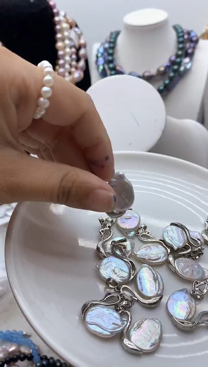 【闪购商品】淡水珍珠颈饰钛钢134