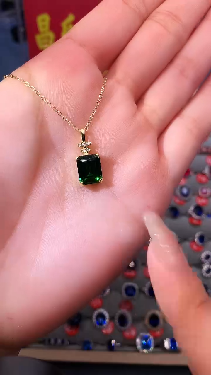 【闪购商品】透辉石吊坠银S925镶嵌11111