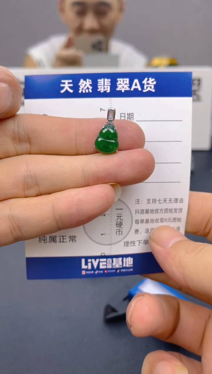 翡翠银S925镶嵌颈饰天然A货翡翠   