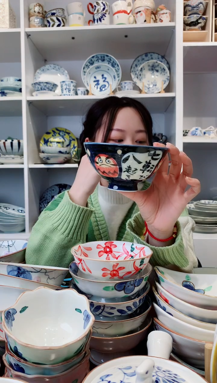 【闪购商品】钛合金日本进口美浓烧达摩米饭碗