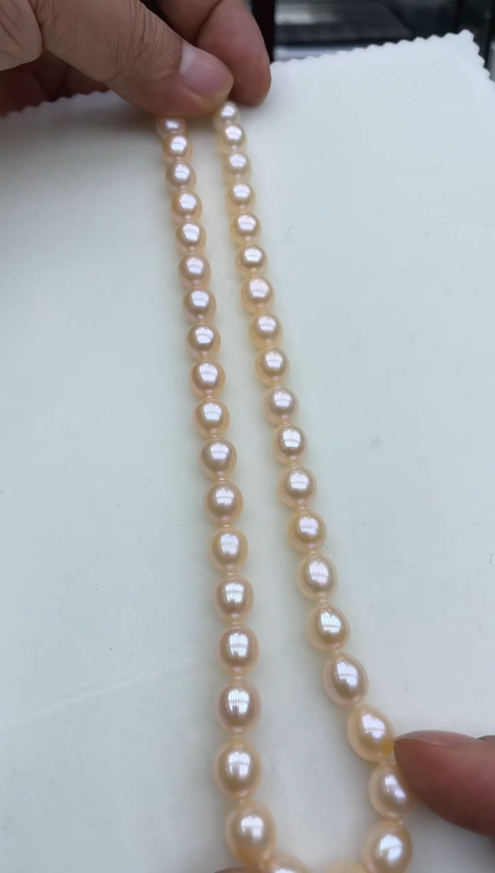 【闪购商品】淡水珍珠颈饰银S925镶嵌9-10无核美人泪项链