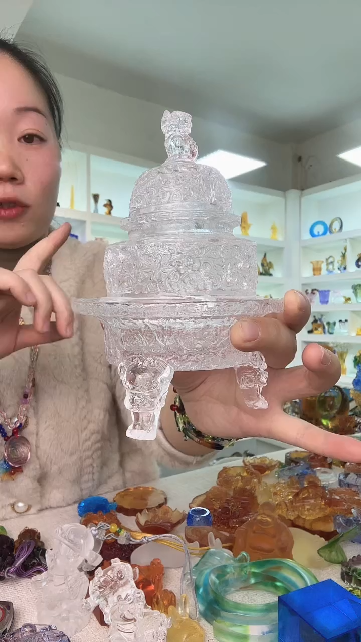 手工艺品琉璃狻猊香炉