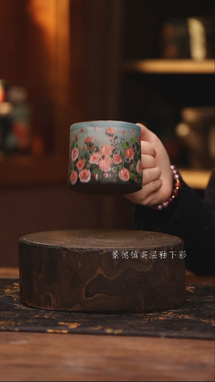 陶瓷景德镇高温釉下手绘陶瓷@L620@