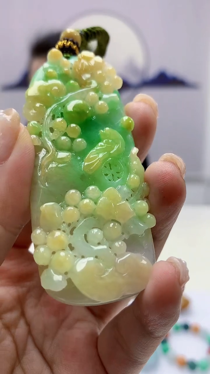 【闪购商品】定制翡翠未镶嵌4902ms-毛货98花鸟