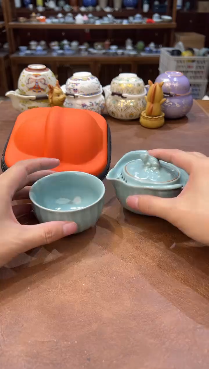 真的很便宜会开片的旅行茶具