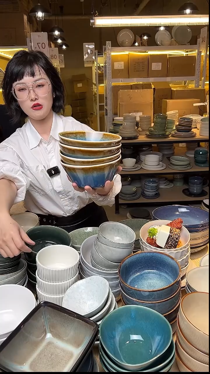 瓷183外贸尾货窑变釉下彩默认微瑕