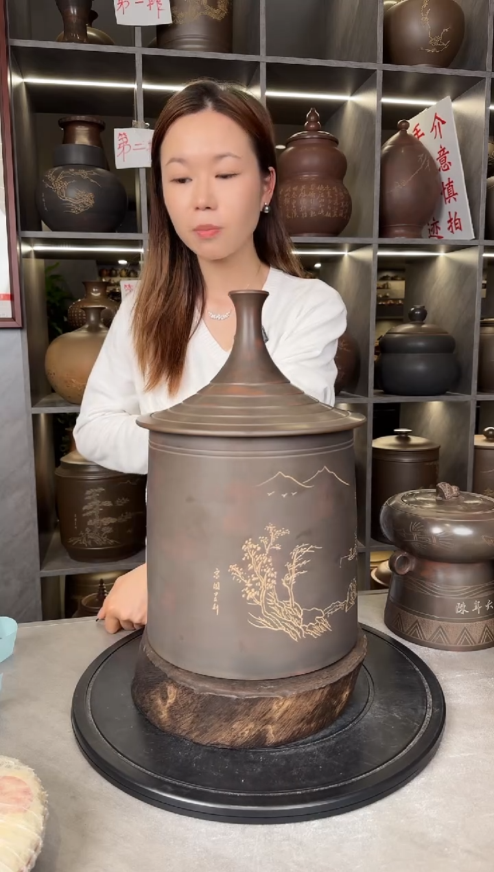 【闪购商品】罐本陶手作坭兴陶3-4斤装茶叶罐手工痕迹